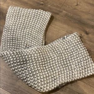 Gray & white infinity scarf